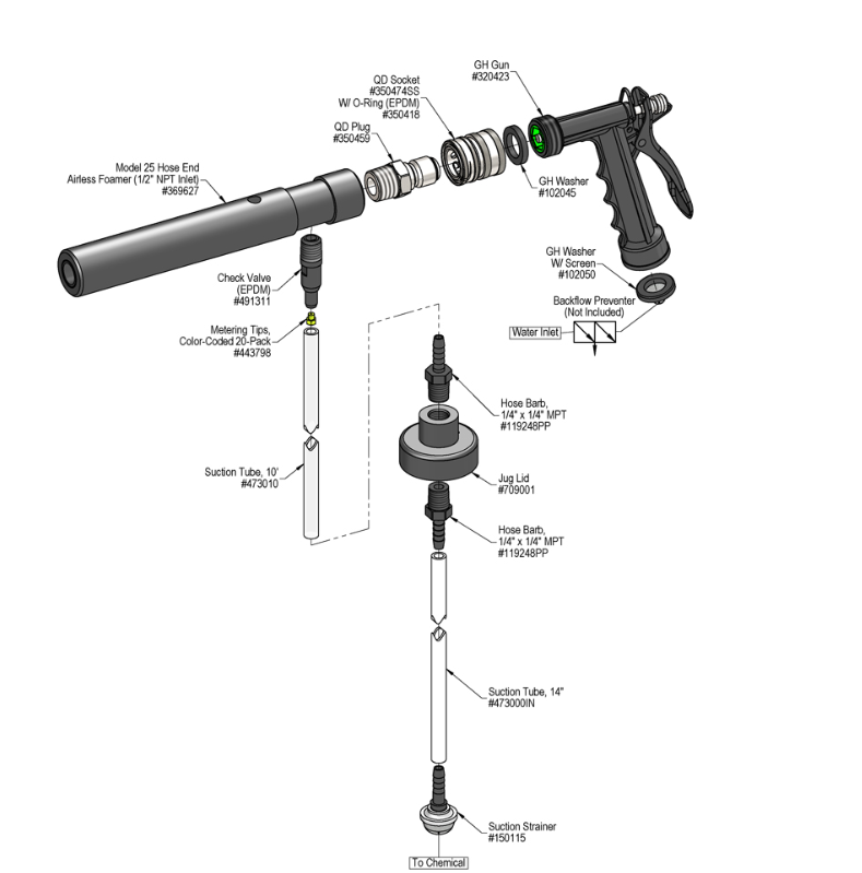 Wayne's Wax Airless Hydrofoamer diagram
